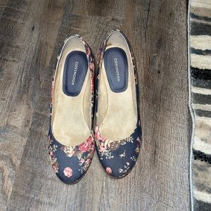 Denim floral Wedge